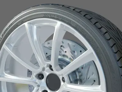wheel Rim Tire 7 3D model