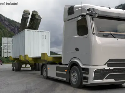 Deployed Air Defense Launcher Module in Green Camo 3D model