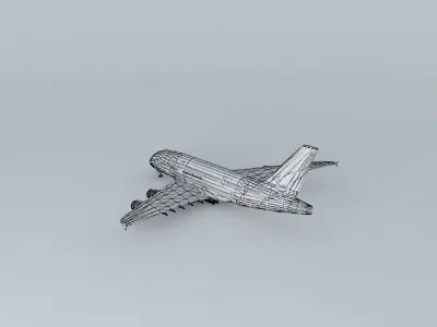 A380 800 AAO with interior Free 3D model