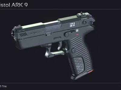 Scifi Pistol ARK 9 Low-poly 3D model