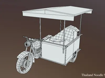 thailand noodle shop low poly Low-poly 3D model