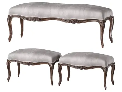 chairish  bench and pouf art 8732 3D model