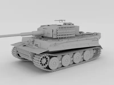 Panzer Tiger Tank Clay 3D model