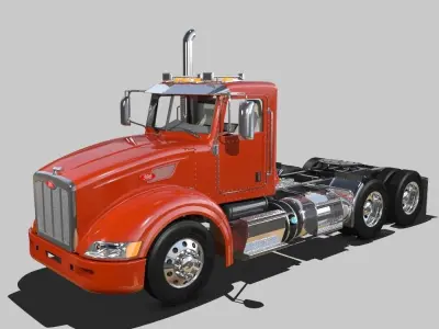 386 Day Cab Semi Truck 3D model