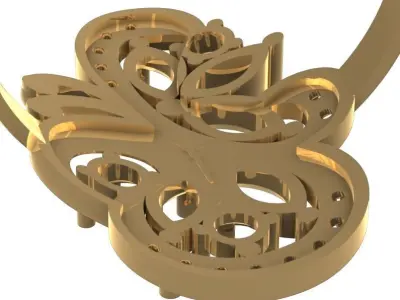 SpringButterfly Ring Part of garniture 3D print model 3D print model