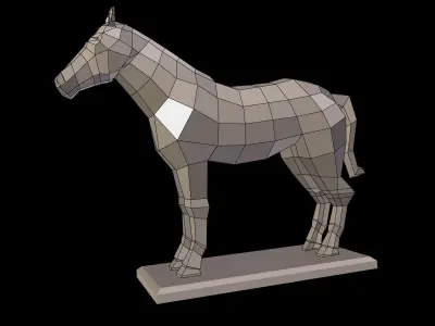 Low Poly Cartoon Horse Low-poly 3D model
