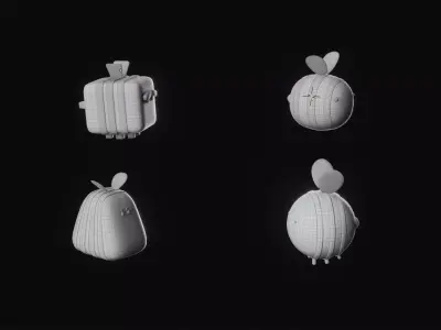 Stylize Flying Bee Pack 3D model