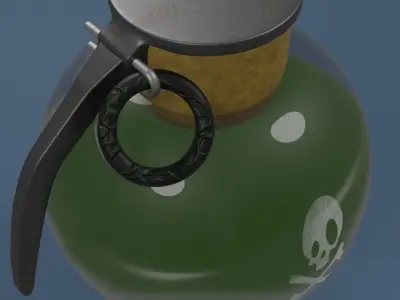 acid grenade weapon PBR mid-poly game ready 3D model