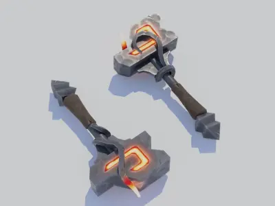 Stylized one-handed mace Low-poly 3D model