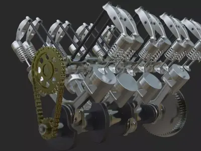 V8 Engine 3D model purchase