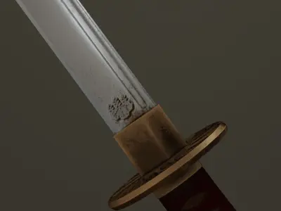 Japanese Katana Low-poly 3D model purchase