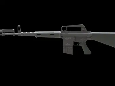 Armalite AR-10 Low Poly Low-poly 3D model