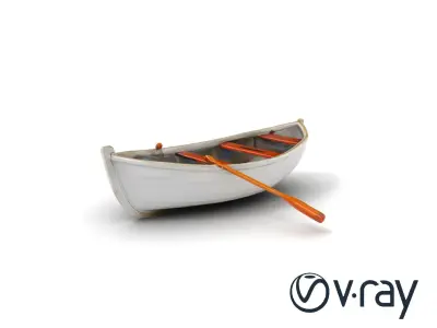 Rowboat with Oars Coastal Design model pack Low-poly 3D model