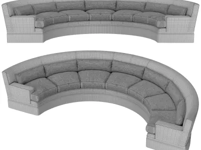 baker furniture yves U sofa 3D model
