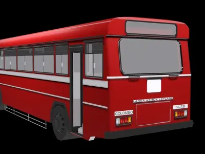 Public transport bus service 3D model