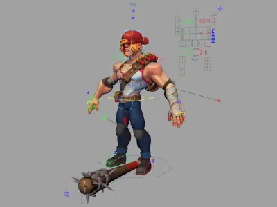 Slugger Anim Rig 3D model