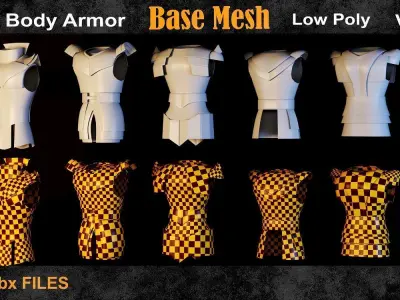 35 Body Armor Base Mesh vol16  Low-poly 3D model