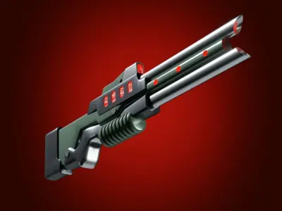 Sci-fi guns Model pack Low-poly 3D model Low-poly 3D model