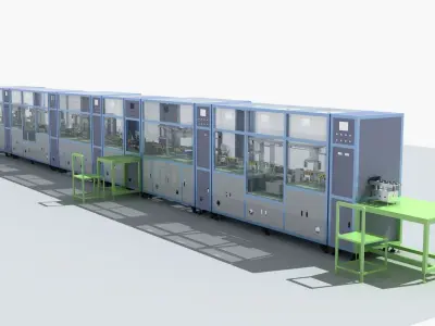 Industrial Equipment 19-Automatic Processing Production Line 3D model
