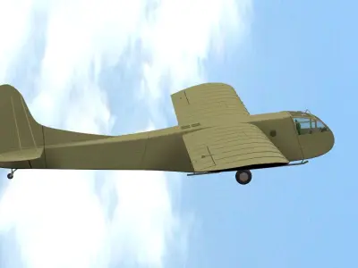 Plane military flying in sky 3D model