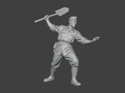 Military sculpture warrior military battle war hero soldier 3D print model 15