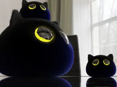 3d model of toy cats Low-poly 3D model