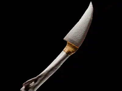 Stone knife Low-poly 3D model