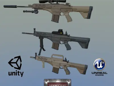 Assault Rifle Collection 3D Model Pack purchase
