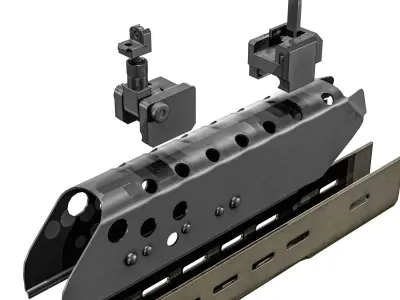 FNC grenade Handguard G3 handguards With  HK416F sights Low-poly 3D model