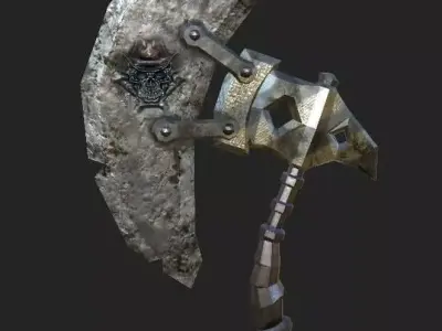 old axe Low-poly 3D model