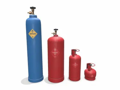 Gas cylinders Low-poly PBR Low-poly 3D model