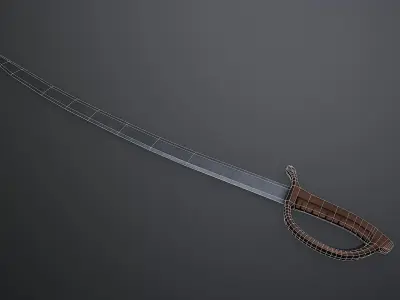 Saber sword Low-poly 3D model