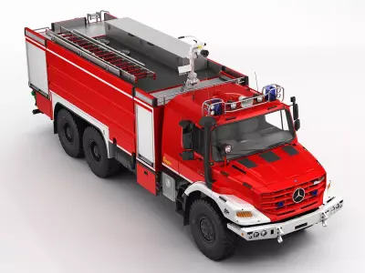 Mercedes Zetros Fire Truck 3D model
