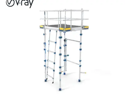 Modular Scaffold Ladder Heavy-Duty Metal Design model pack Low-poly 3D model