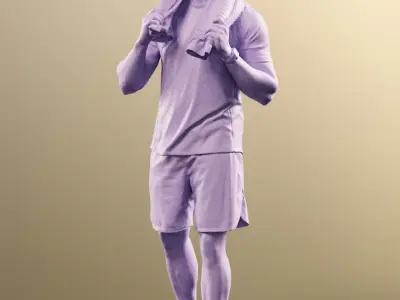 Kilian 11598 - Sporty Man Training With Towel 3D model