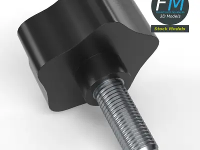 Knob with thread 1 3D model