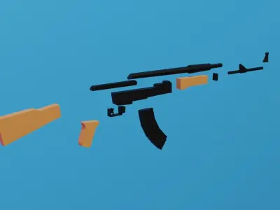 AK-47 Low Poly rifle Low-poly 3D model