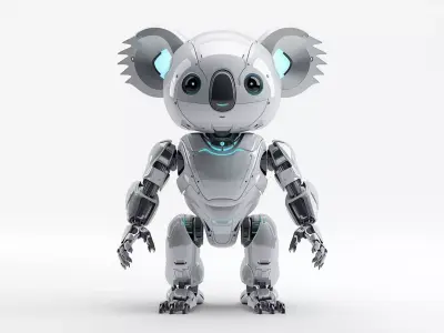Sci-Fi Robot Companion Koala 3D Model Low-poly 3D model