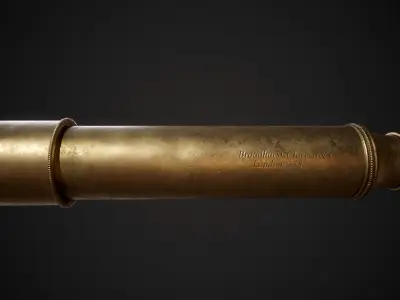 PBR Aged Spyglass Low-poly 3D model
