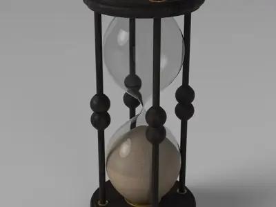 Wooden Hourglass - High poly 3D model