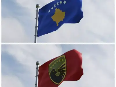 Animated Kosovo Flags 3D model