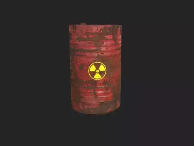 barrel radioactive Low-poly 3D model purchase