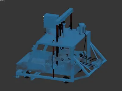 CONCRETE BRICK MAKING MACHINE  Low-poly 3D model
