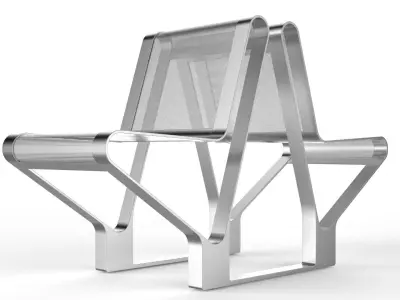 Waiting Room Seat V1 Double 1 Seat 3D model