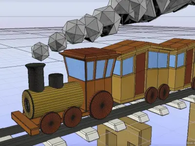 Cartoon Animated Train 3D model