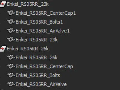 Enkei RS05RR automotive -RIM ONLY- 3D model  - WebGl Ready - 3D model