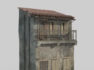 Slum buildings are small and low-rise 3D model