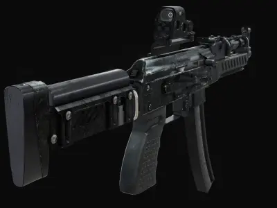 PP-19-01 Vityaz Free low-poly 3D model