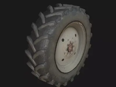 Wheel tractor tire Low-poly 3D model