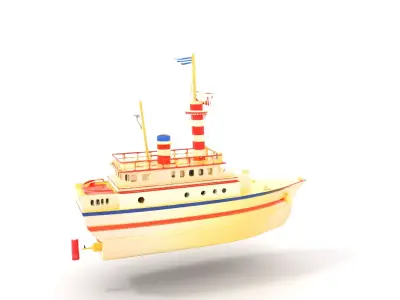 Colorful Toy Ship model pack Low-poly 3D model